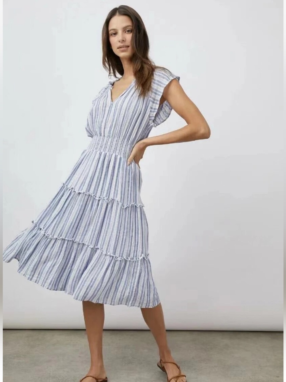 LIKE NEW RAILS 100% Cotton Amelia New Haven Striped Midi Dress - Picture 2 of 6